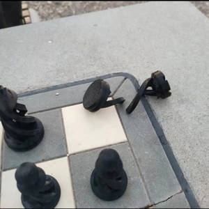В городе вновь произошёл акт вандализма: неизвестные сломали шахматные фигуры и украли их кейс.
